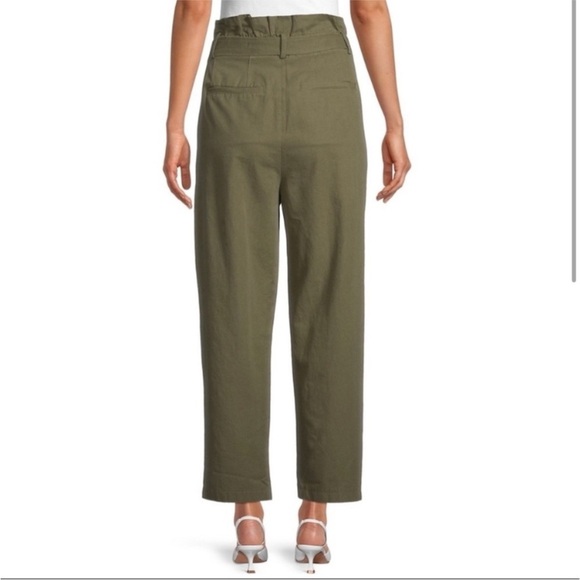 AVEC LES FILLES | Olive Green Paperbag Ankle Pants | S - Picture 2 of 6